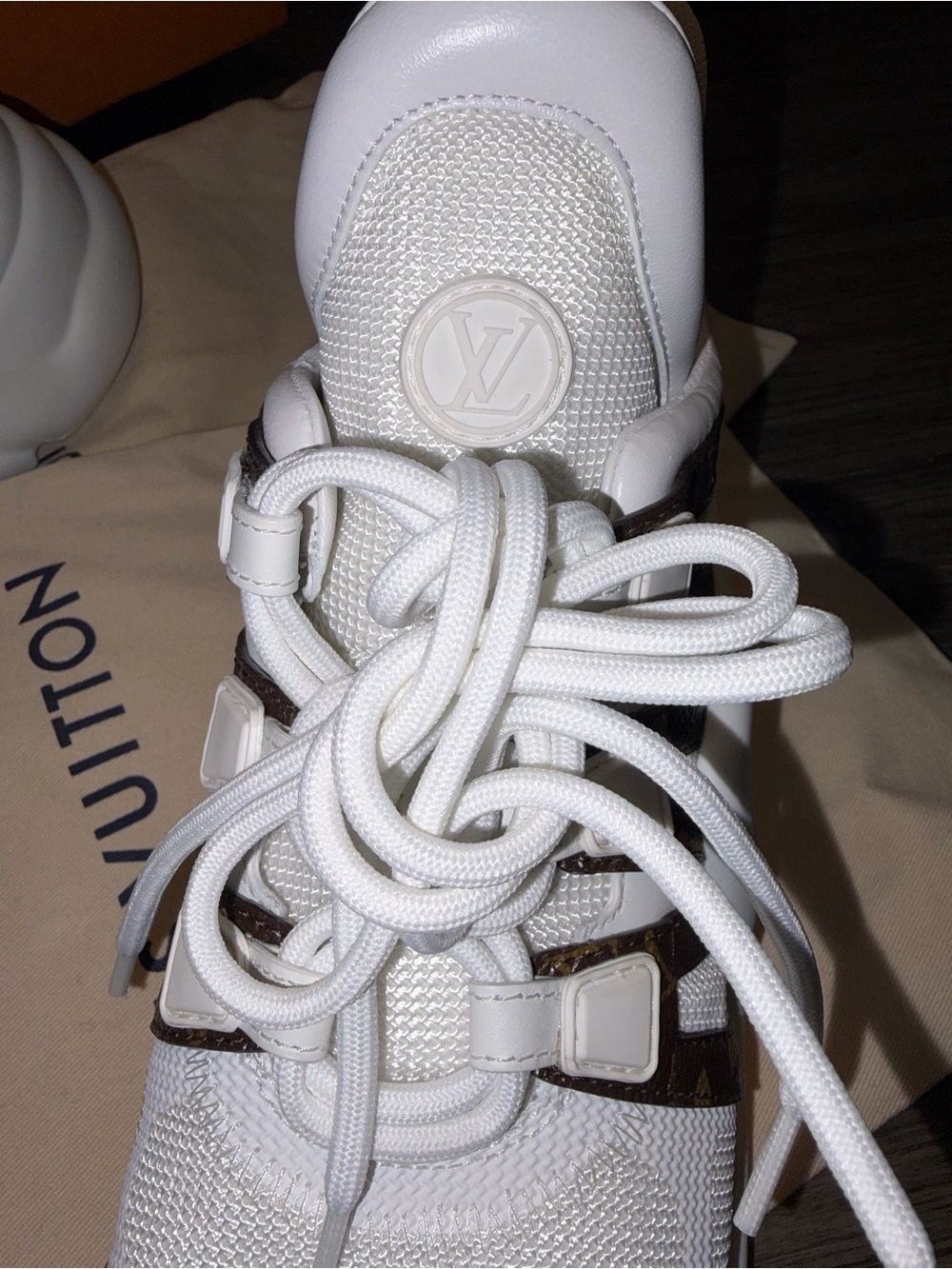Louis Vuitton White & Brown Archlight Sneaker Boots - Picture 8 of 8